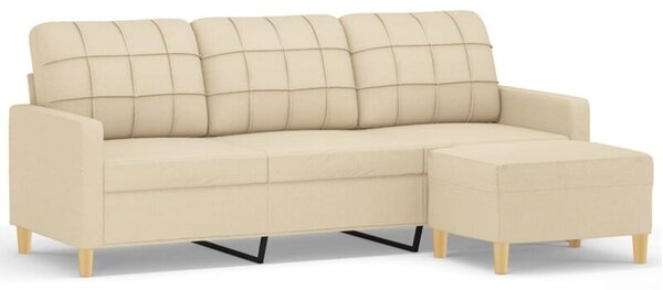 Sofa 3-osobowa, kremowa, 180 cm, tapicerowana tkaninÄ