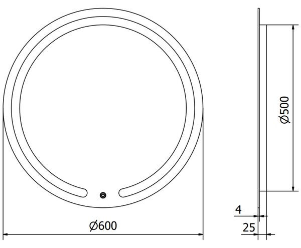 Mexen Rose lustro łazienkowe podświetlane, okragłe 60 cm, LED 6000K, antypara - 9810-060-060-611-00