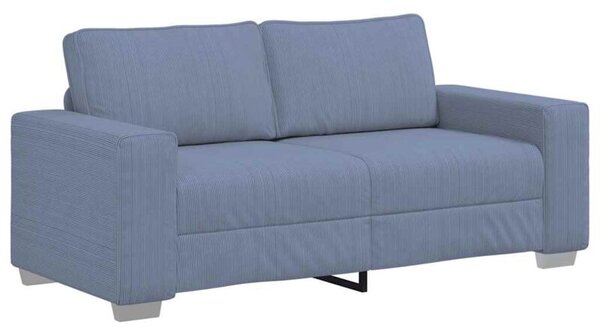 Sofa dwuosobowa, niebieska, 180x77x82 cm, tkanina sztruksowa