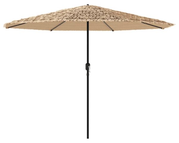 Parasol ogrodowy z LED, stalowy słupek, brązowy, 388x388x248 cm