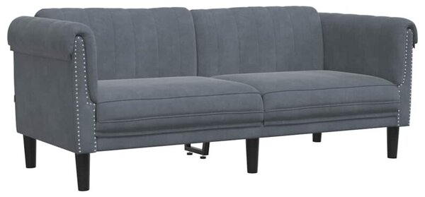 Sofa dwuosobowa, ciemnoszara, aksamit