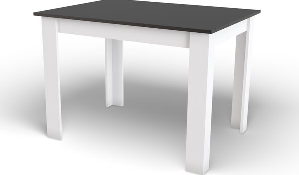Czarny stół jadalny z białymi nogami MADO 120x80