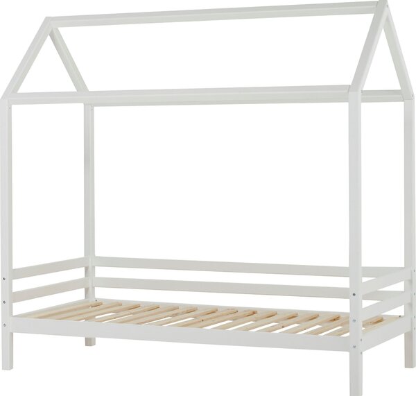 Białe łóżko domek dla dzieci 90x200 cm, sosnowe