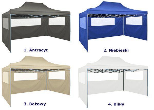 Niebieski namiot ogrodowy z oknami B8-S09