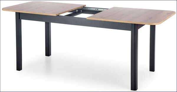 Nowoczesny prostokątny rozkładany stół dąb artisan + czarny N7-B29