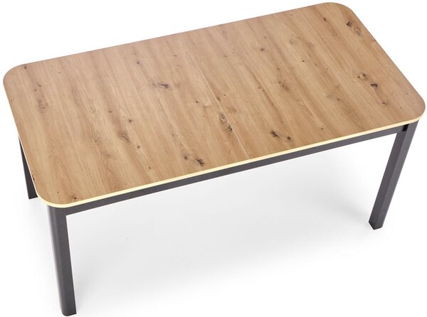 Nowoczesny prostokątny rozkładany stół dąb artisan + czarny N7-B29