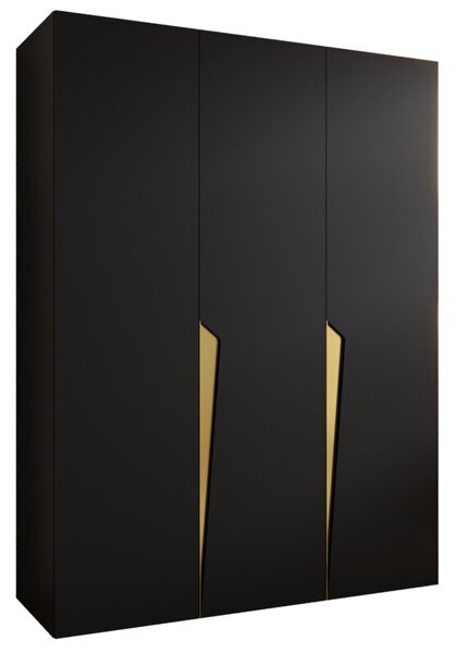Szafa uchylna otwierana Piano 1 150 wys. 202 cm czarny + u. zÅoty