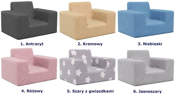 Kremowy fotel dla dziecka ze zdejmowanym pokrowcem B6-D65