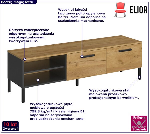 Loftowa nowoczesna szafka pod telewizor E1-T87