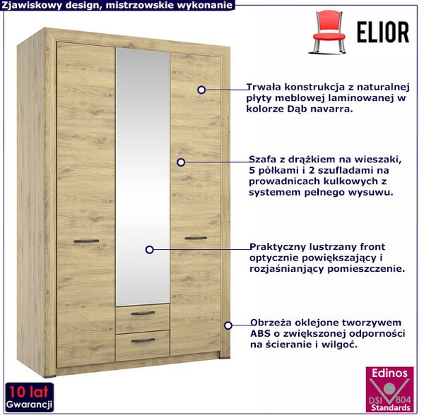 Szafa trzydrzwiowa z lustrem D1-E73
