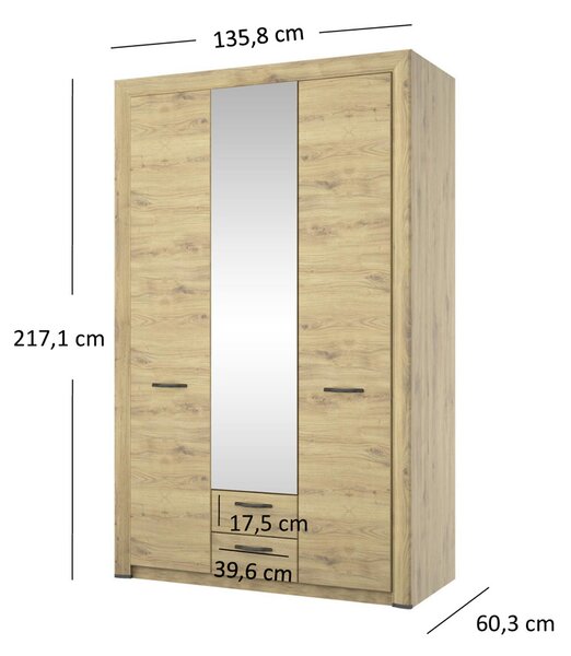 Szafa trzydrzwiowa z lustrem D1-E73