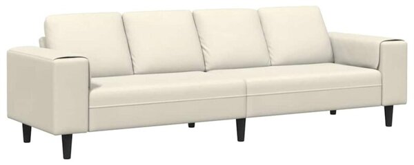 Nowoczesna sofa do salonu w kremowym kolorze, 4 miejsca, z poduszkami z pianki, odporna na wilgoÄ
