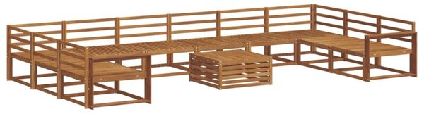 Zestaw sof na zewnątrz 11 szt. naturalny lite drewno akacji