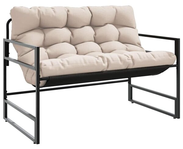 Ławka ogrodowa z poduszką, taupe, 113 cm, stal