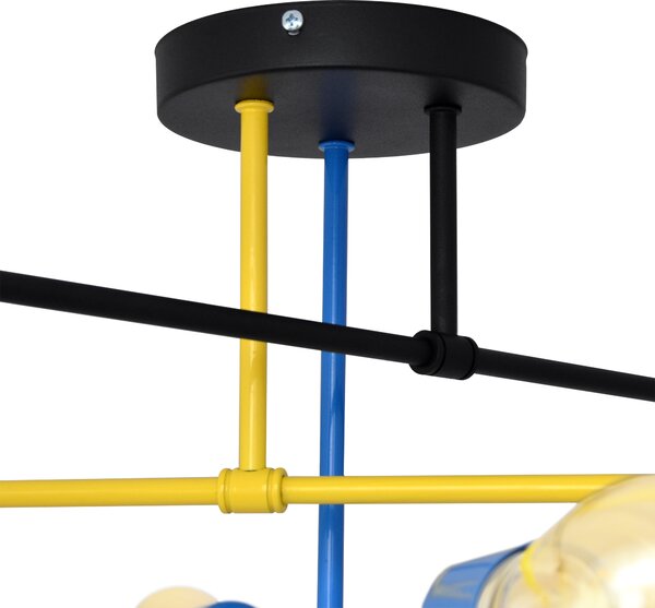 Lampa przysufitowa sześciopunktowa CAMBRIDGE W-2022/6 BK+YL+BL