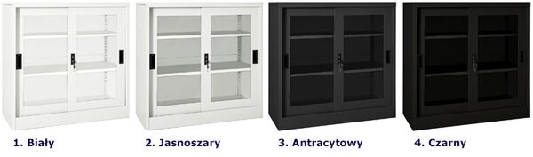 Czarna szafka z półkami na dokumenty L3-D21