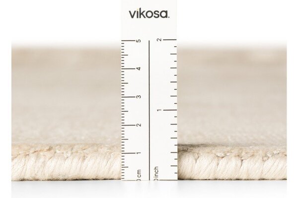 Okrągły dywan z wiskozy tkany ręcznie w kolorze kości słoniowej ø 200 cm Noemi – Vikosa