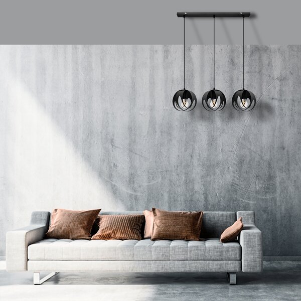 Lampa wisząca potrójna na listwie MOONLIGHT W-L 1888/3 BK
