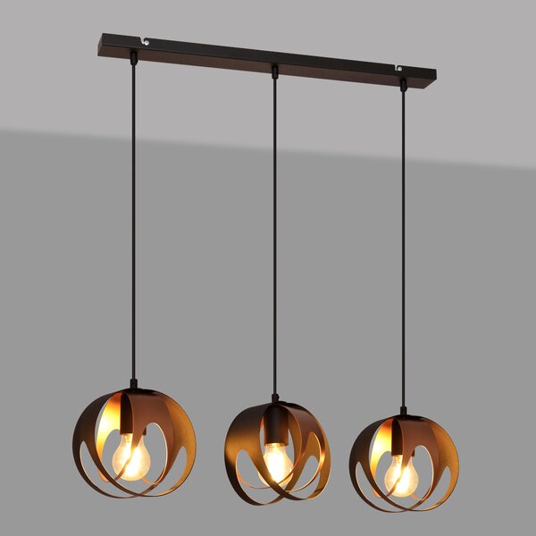 Lampa wisząca potrójna na listwie MOONLIGHT W-L 1888/3 BK+BR