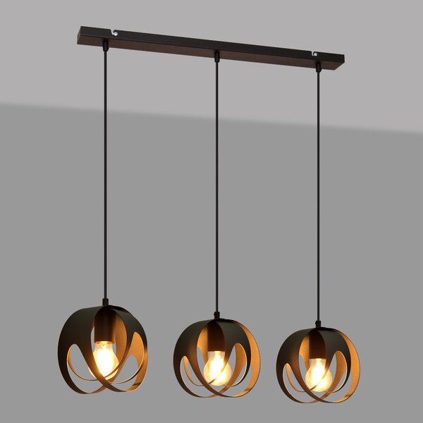 Lampa wisząca potrójna na listwie MOONLIGHT W-L 1888/3 BK