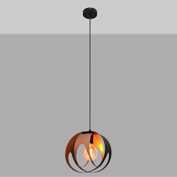 Lampa wisząca czarno-miedziana MOONLIGHT W-KM 1888/1 BK+BR MAT