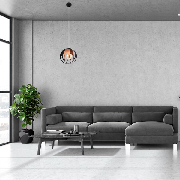 Lampa wisząca czarno-miedziana MOONLIGHT W-KM 1888/1 BK+BR MAT