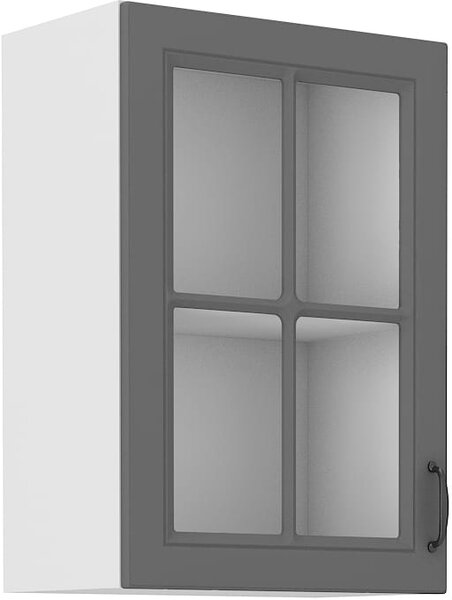 Szafka kuchenna wisząca górna z witryną STILO 40 GS-72 1F Szary/Biały