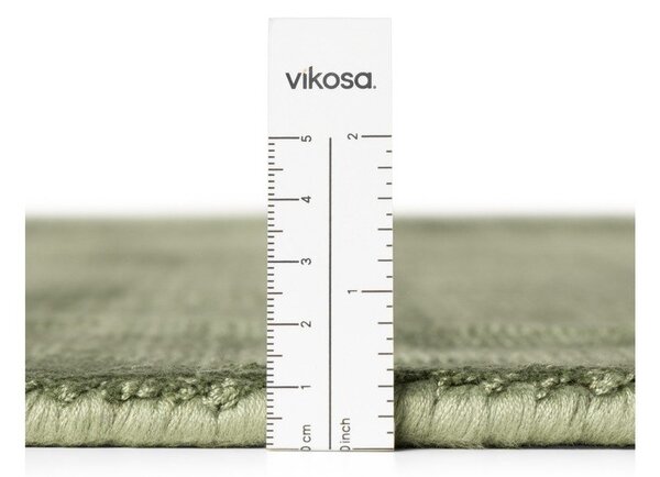 Zielony okrągły dywan z wiskozy tkany ręcznie ø 200 cm Noemi – Vikosa