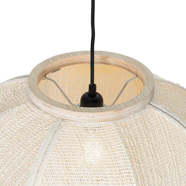 Inteligentna lampa wisząca z naturalnej tkaniny 48 cm z Wifi G95 - Rob