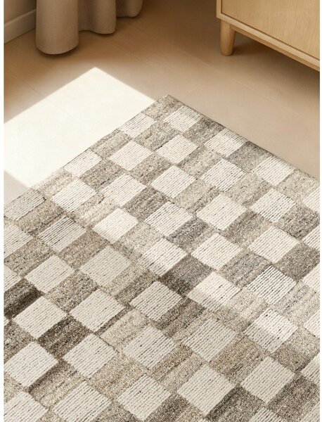 Kremowy wełniany dywan tkany ręcznie 160x230 cm Boho 1.0 Quadra – Vikosa