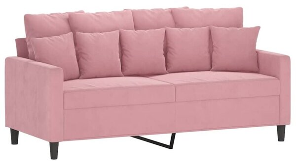 Sofa 2-osobowa, rÃ³Å¼owy, 140 cm, tapicerowana aksamitem