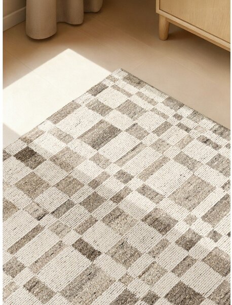 Kremowy wełniany dywan tkany ręcznie 200x300 cm Boho 1.0 Structa – Vikosa