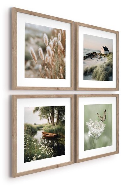 Obrazy zestaw 4 szt. drukowane z ramą w zestawie 30x30 cm Subtle Nature – Styler