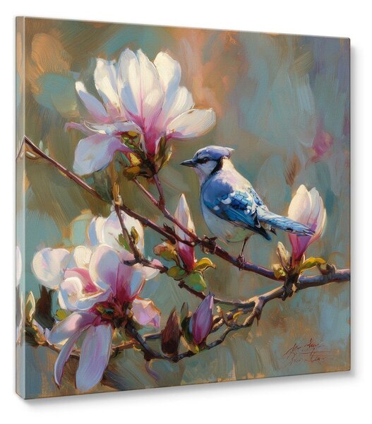 Obraz drukowany na płótnie 32x32 cm Bluejay & Blossom – Styler