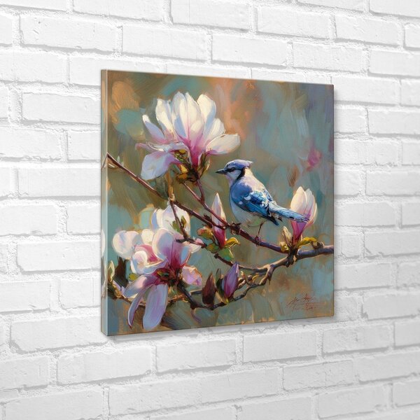 Obraz drukowany na płótnie 32x32 cm Bluejay & Blossom – Styler
