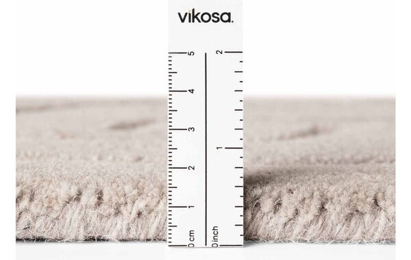 Jasnoszary wełniany okrągły dywan tkany ręcznie ø 120 cm Arcura – Vikosa