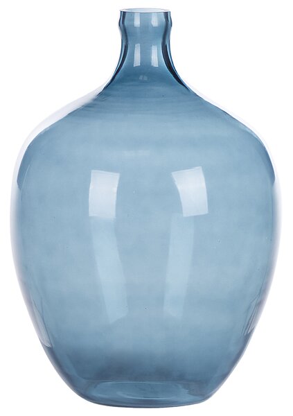 Wazon szklany okrągły 39 cm ręcznie wykonany ozdobny niebieski Roti Beliani