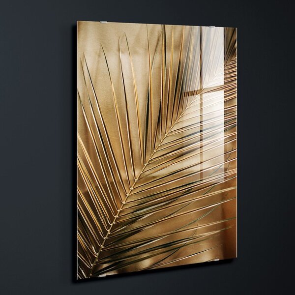 Szklany obraz drukowany 80x120 cm Gold Palm – Styler