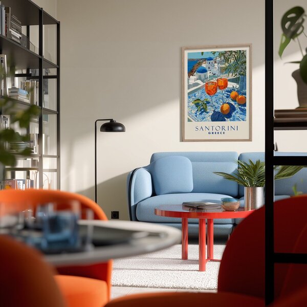 Obraz drukowany z ramą w zestawie 50x70 cm Santorini – Styler