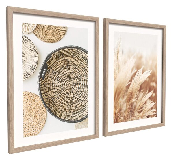 Obrazy zestaw 2 szt. drukowane z ramą w zestawie 30x40 cm Full Beige – Styler
