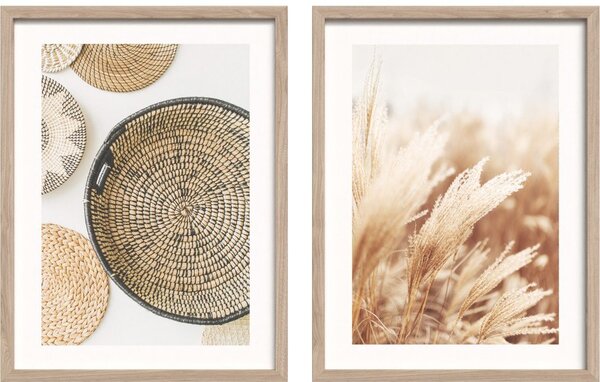 Obrazy zestaw 2 szt. drukowane z ramą w zestawie 30x40 cm Full Beige – Styler