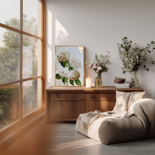 Obraz drukowany z ramą w zestawie 60x90 cm Hydrangea – Styler