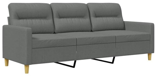 Sofa 3-osobowa, ciemnoszara, 180 cm, tapicerowana tkaninÄ