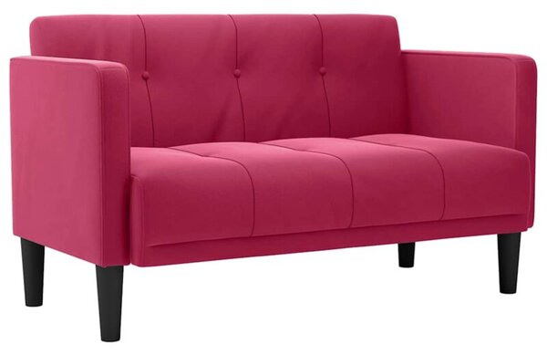 Sofa dwuosobowa wino czerwone 111 cm aksamit