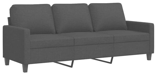Sofa 3-osobowa, czarna, 180 cm, tapicerowana tkaninÄ