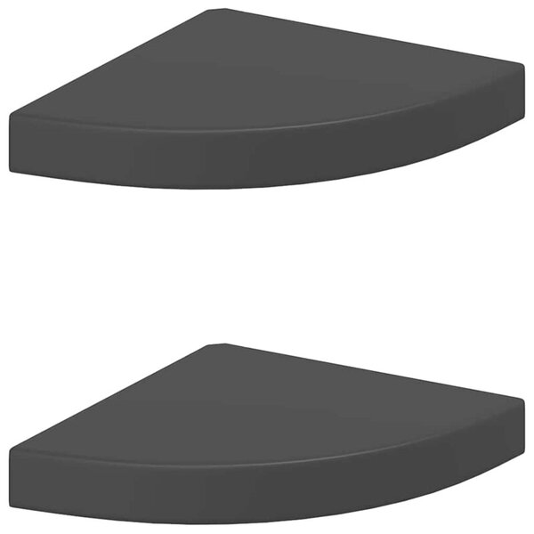 Narożne półki ścienne, 2 szt., czarne, 25x25x3,8 cm, mdf