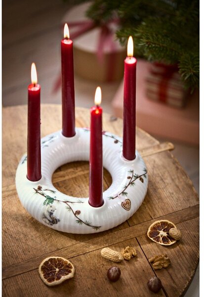 Porcelanowy adwentowy świecznik ze świątecznym motywem Hammershøi Christmas – Kähler Design