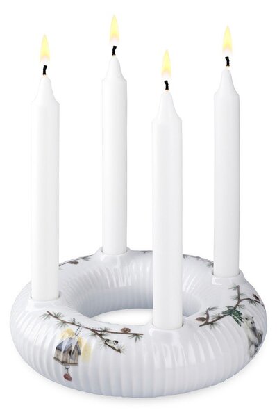 Porcelanowy adwentowy świecznik ze świątecznym motywem Hammershøi Christmas – Kähler Design