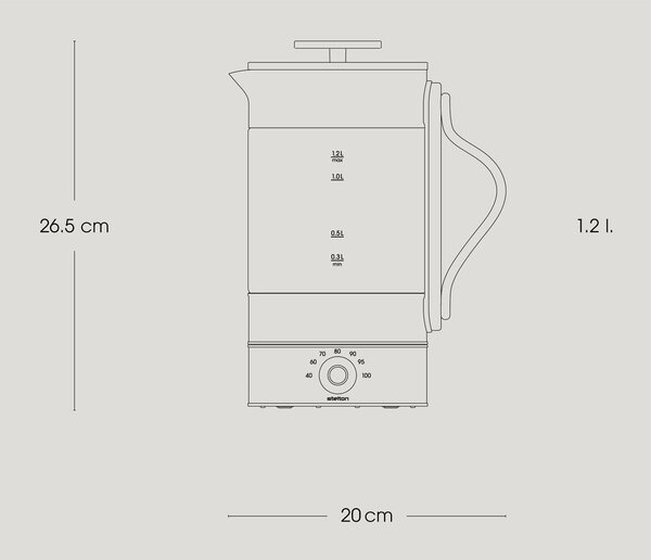 Szklany czajnik elektryczny w kolorze srebra 1,2 l Emma – Stelton