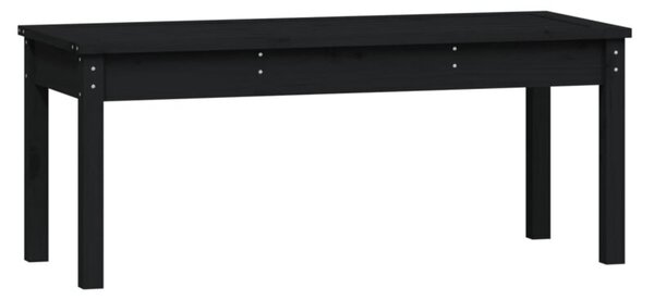Ławka ogrodowa, czarna, 109x44x45 cm, lite drewno sosnowe
